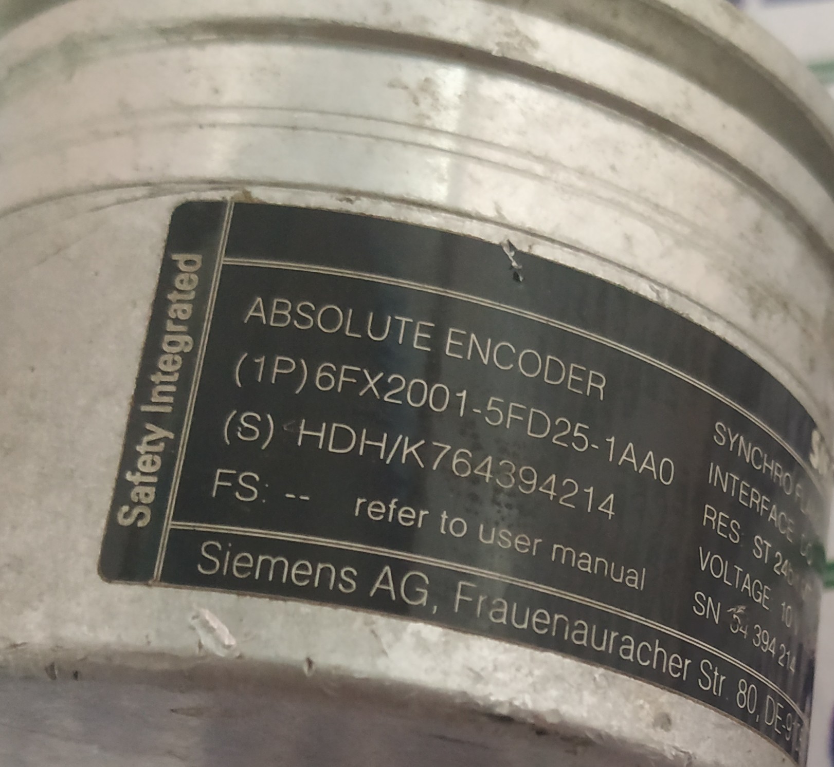 Siemens Encoder 6fx2001-5fd25-1aa0