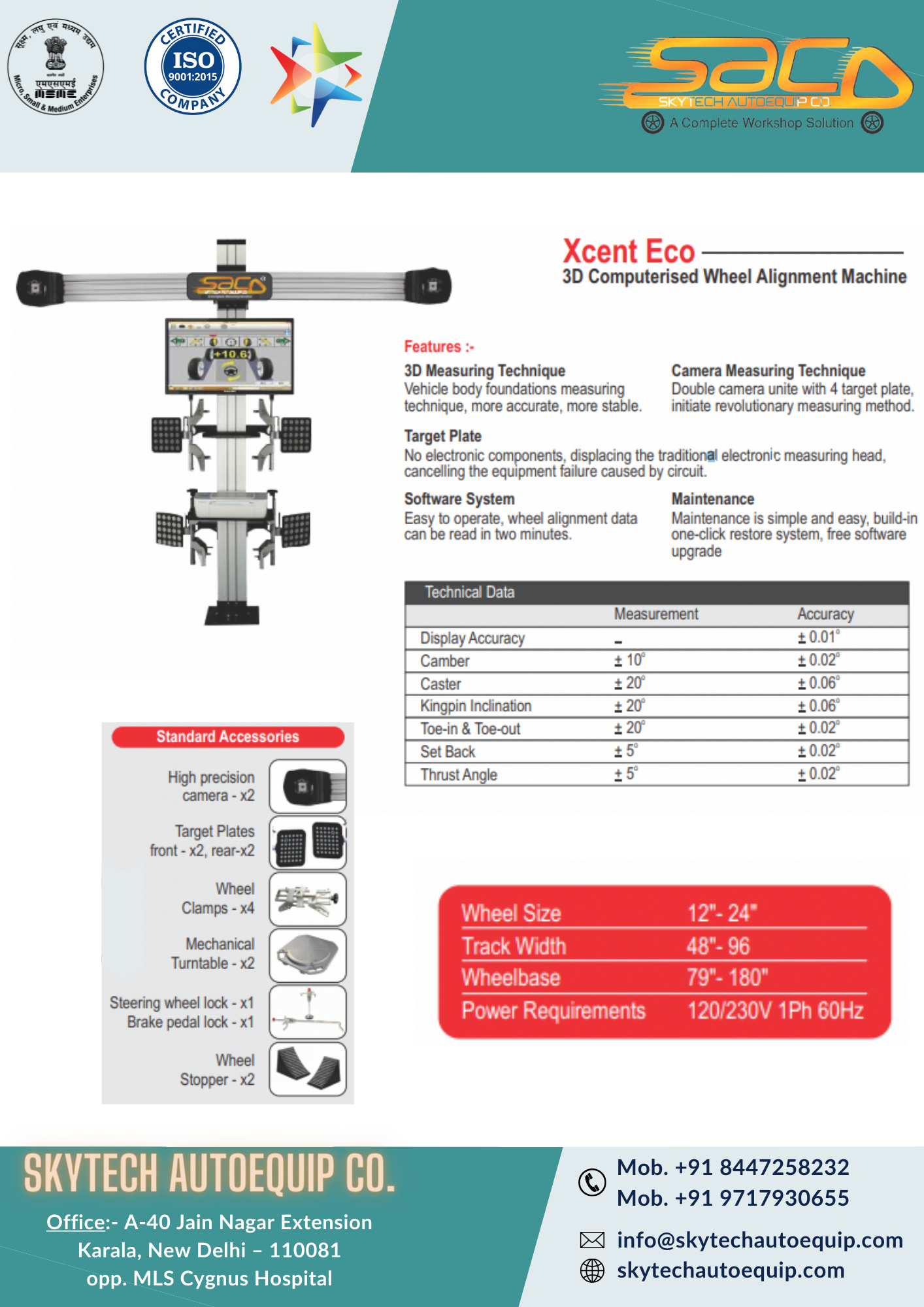 3d Wheel Alignment Machine - Lifting Capacity 4 Tons, 79"-180" Height | Advanced 3d & Double Camera Measuring Techniques, User-friendly Software