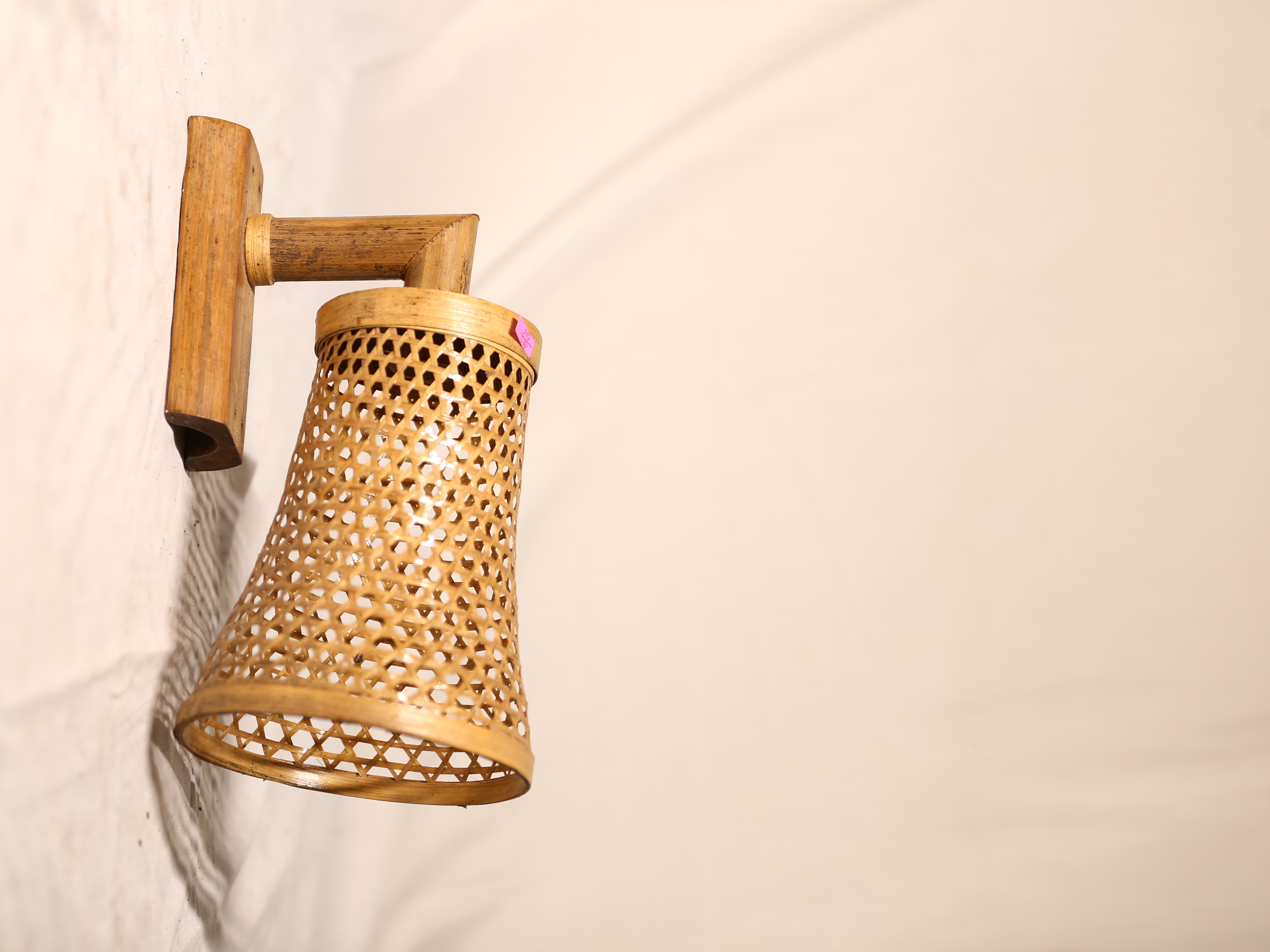 Lampshade Wall Fix - Bamboo Material, Wooden Color, Antique Style | Polished Finish, Decorative Handicraft Design