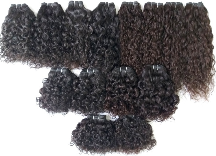 Indian Deep Curly Virgin Weft Human Hair Bundles