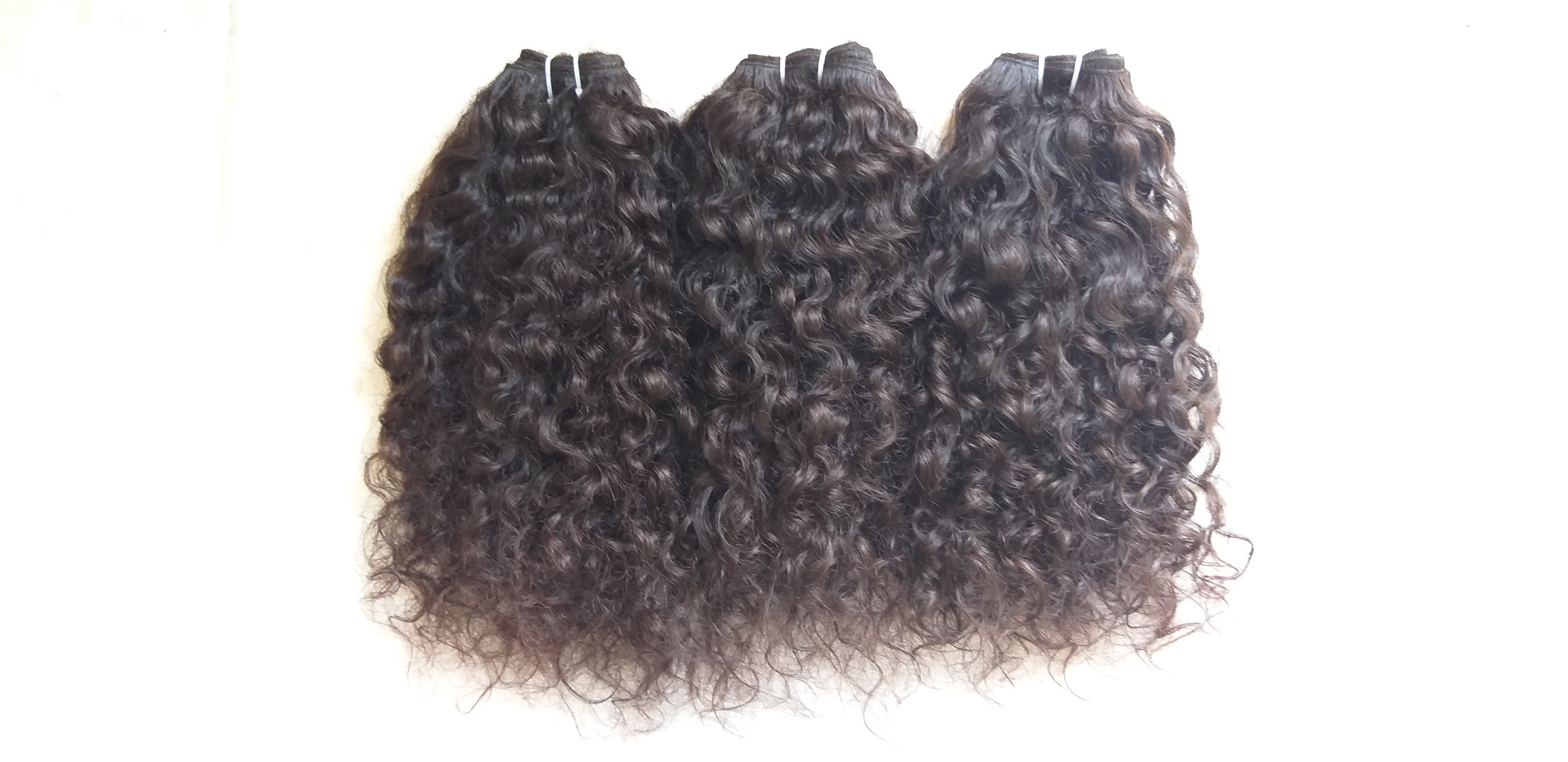 Indian Deep Curly Virgin Weft Human Hair Bundles