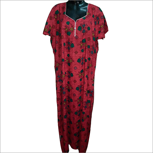 Any Color Ladies Floral Printed Night Gown