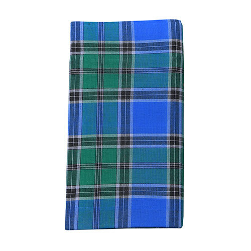 Elite Ajanta Fancy Lungi - Cotton, Free Size 2.00m/2.10m/2.20m, Royal Blue, Checked Pattern | Suitable For Male Wear