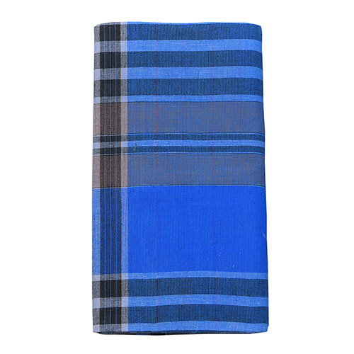 Elite Ajanta Fancy Lungi - Cotton, Free Size 2.00m/2.10m/2.20m, Royal Blue, Checked Pattern | Suitable For Male Wear