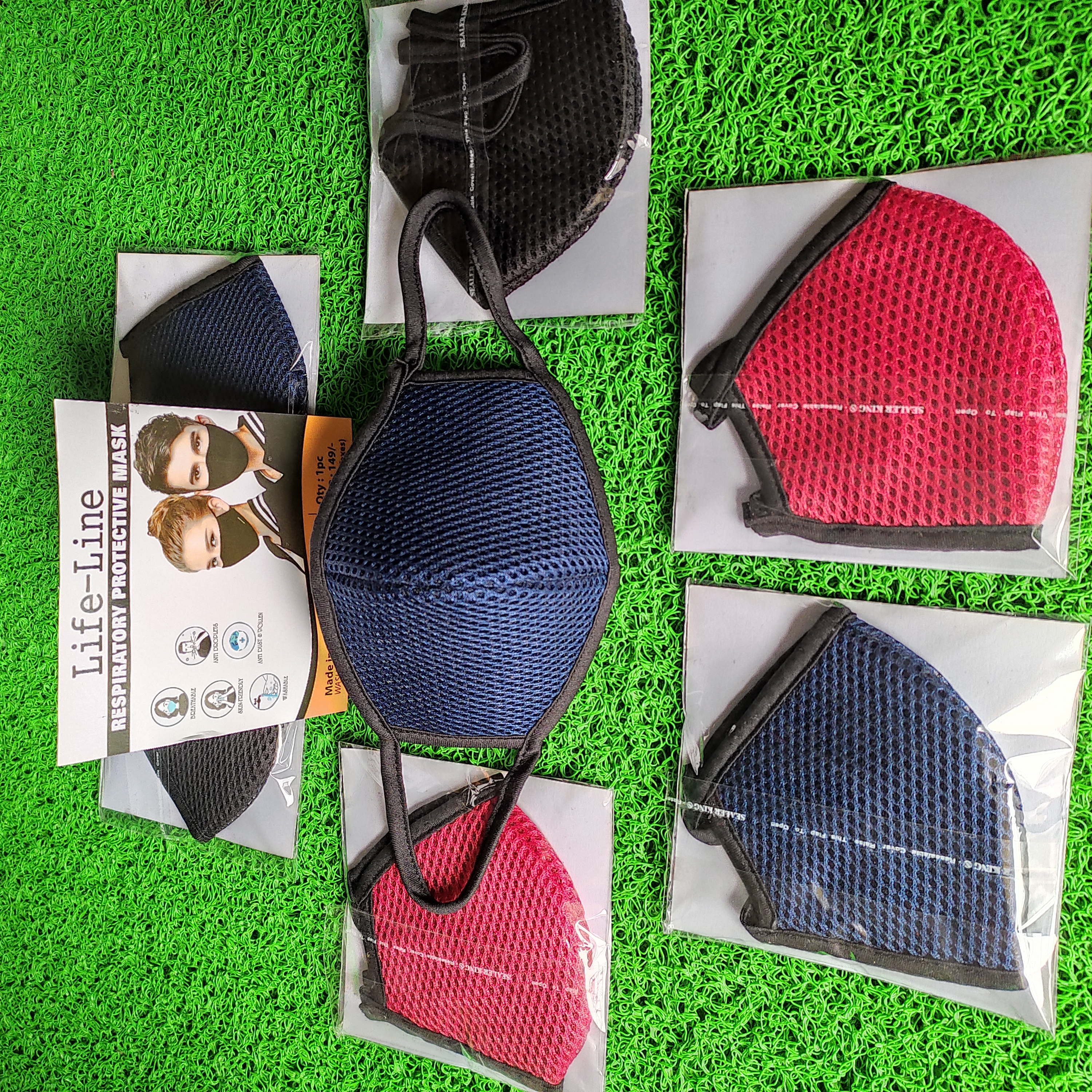 Life Line Face Mask - Premium Double Layer Cotton, Adjustable Elastic Ear Loop, Unisex Design, Virus Protection