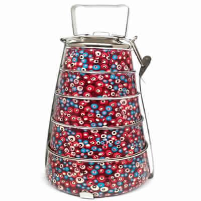 हाथ से मुद्रित पिरामिड आकार का लंच बॉक्स (02)