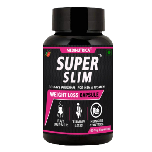 Super Slim Capsule - 60 Veg Capsules | Ayurvedic Herbal Extracts for Weight Loss, Appetite Control, Metabolic Boost, Cholesterol & Sugar Level Management