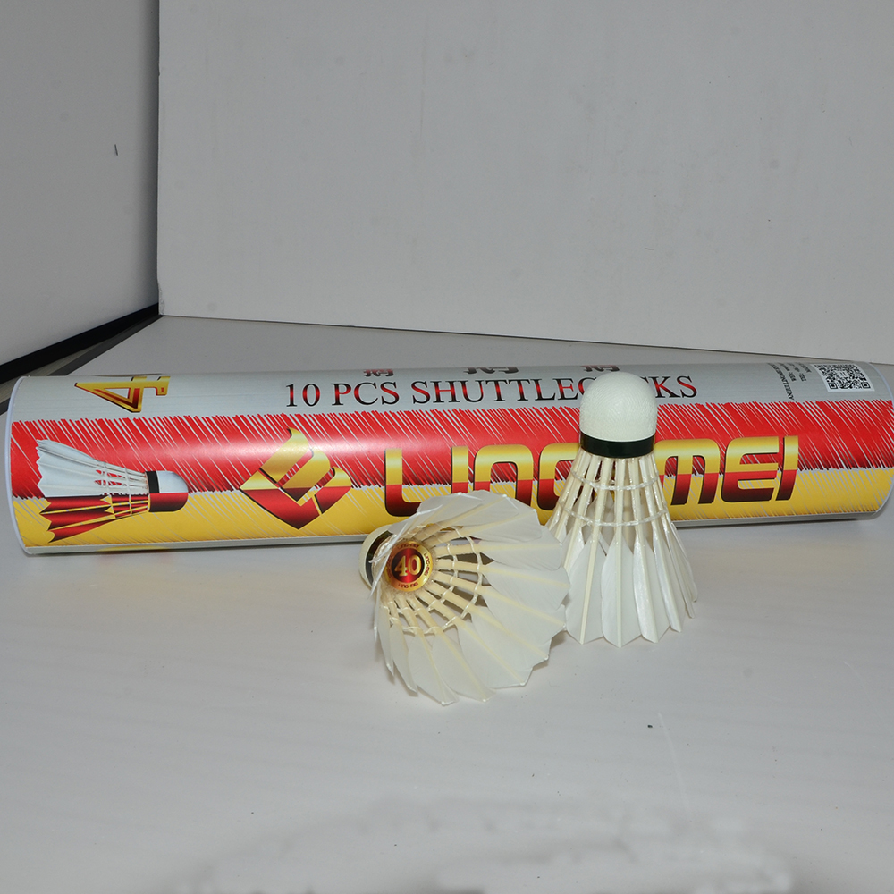 Half White M40 Duck Feather Badminton Shuttlecock (10 Pcs)