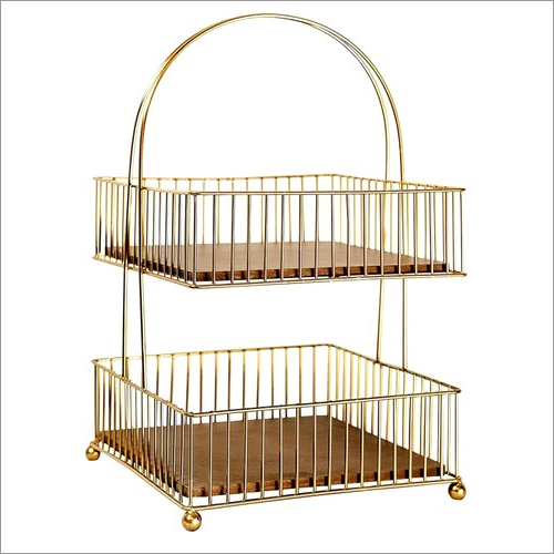 Fruit Basket - Iron Material, Brass Finish | Durable and Stylish Design for Modern Interiors