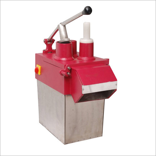 Stainless Steel Vegetable Cutting Machine - Manual Operation, Lightweight Design, Red and Silver Color | Easy to Use, High Durability, Compact Standalone Unit
