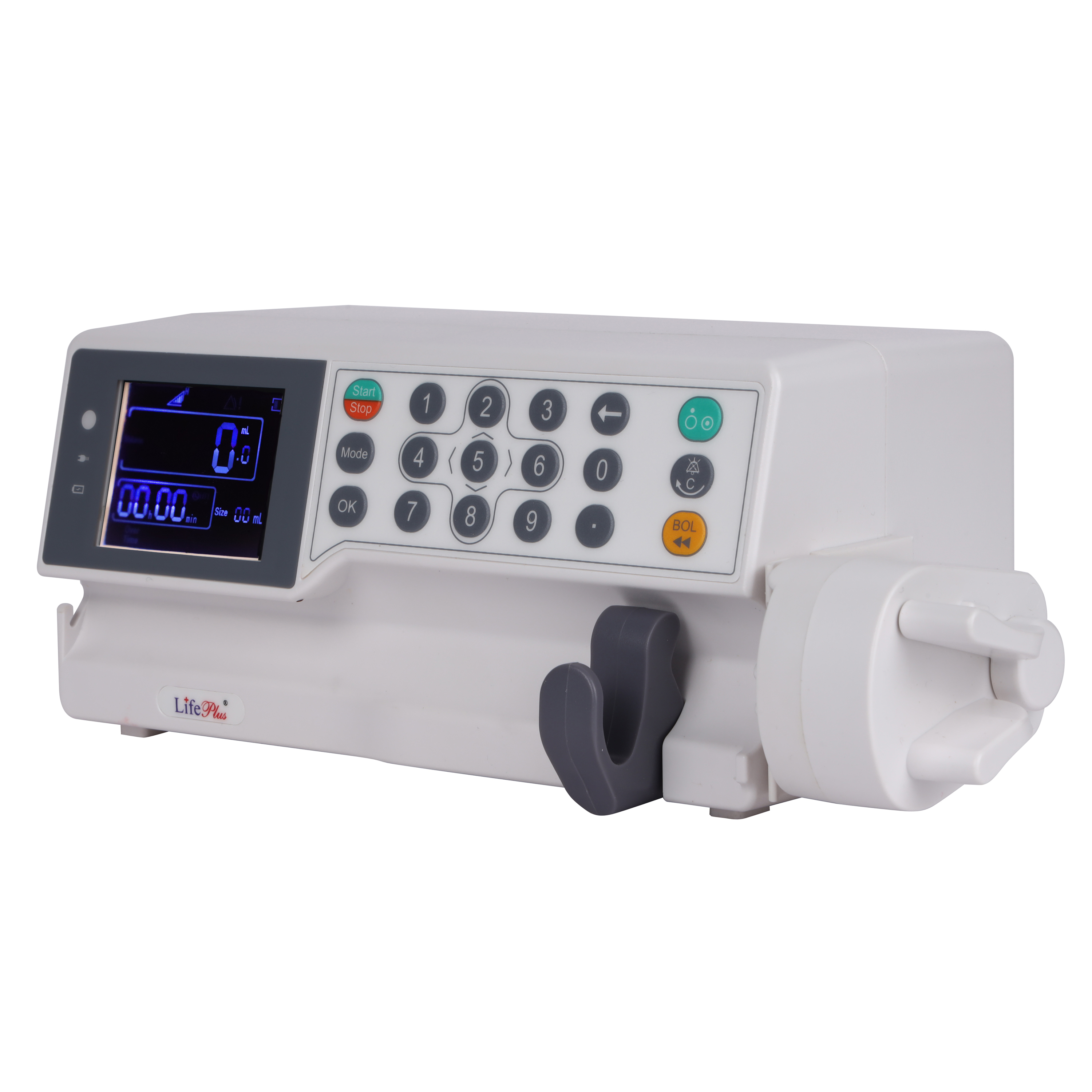 Syringe Infusion Pump - Abs, 13x26.5x12 Cm, Blue And White | 220v, Stepper Motor Technology, Single Use, Sterilized, 1-year Warranty, Hospital Application