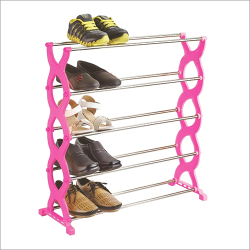 Any Color Plastic Stackable 5 Layer Folding Shoe Rack