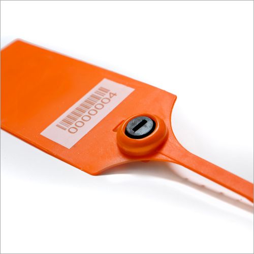 100R Super Matrix Plastic Security Seal - PP Polymer with Metal Insert, 475mm Total Length, Orange Color, Ideal for E-commerce and Container Sealing 