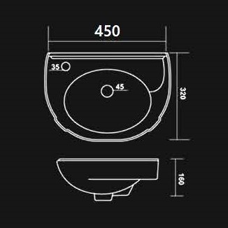 White Rani Wall Hung Wash Basin