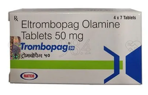 एल्ट्रोम्बोपैक ओलामाइन 50mg टैबलेट - 50mg टैबलेट फॉर्मूलेशन | क्रोनिक इम्यून थ्रोम्बोसाइटोपेनिक पुरपुरा और हेपेटाइटिस सी के लिए अनुशंसित, 30°C से नीचे स्टोर करें