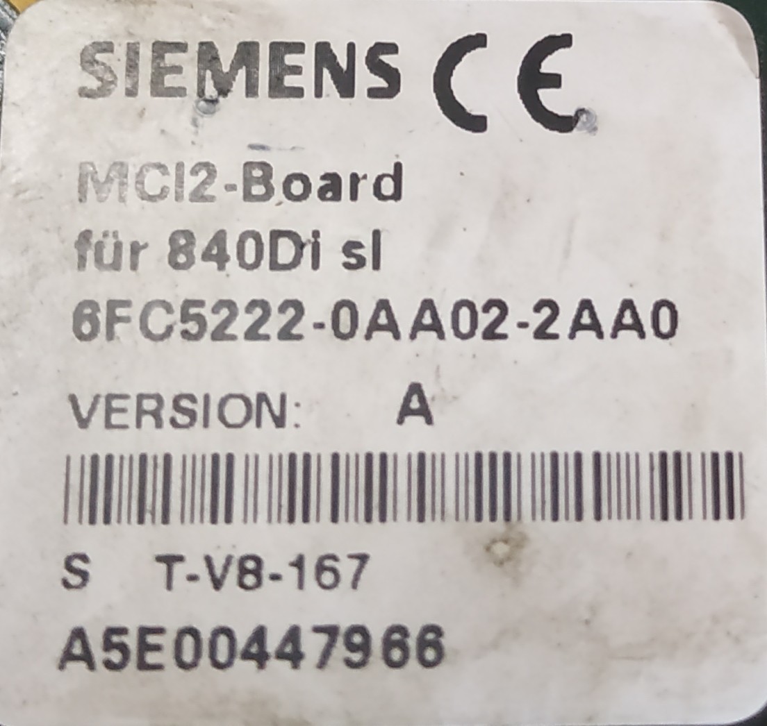 Siemens Circuit Board 6fc5222-0aa02-2aa0