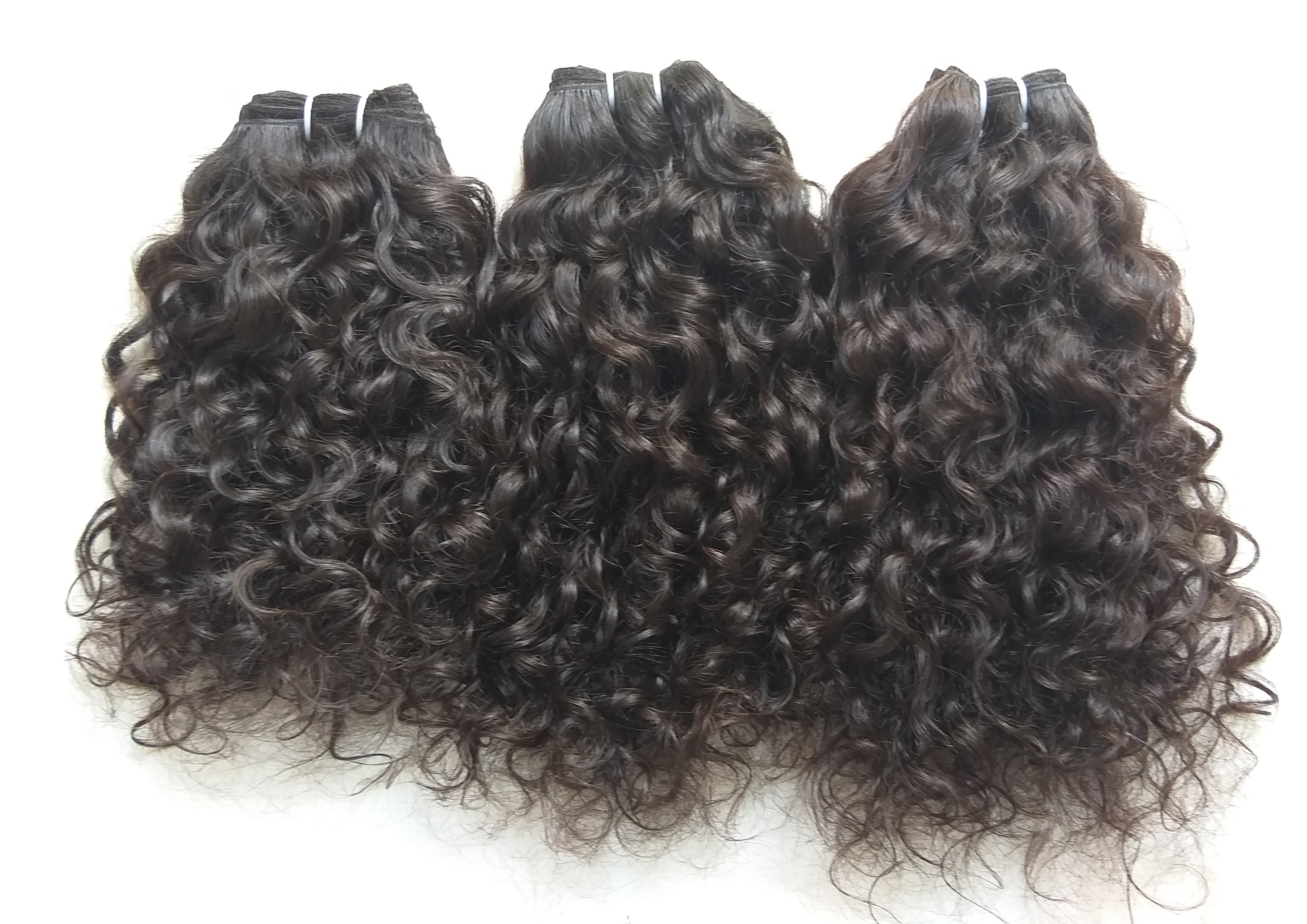 Natural Color Indian Curly Human Hair Weaves