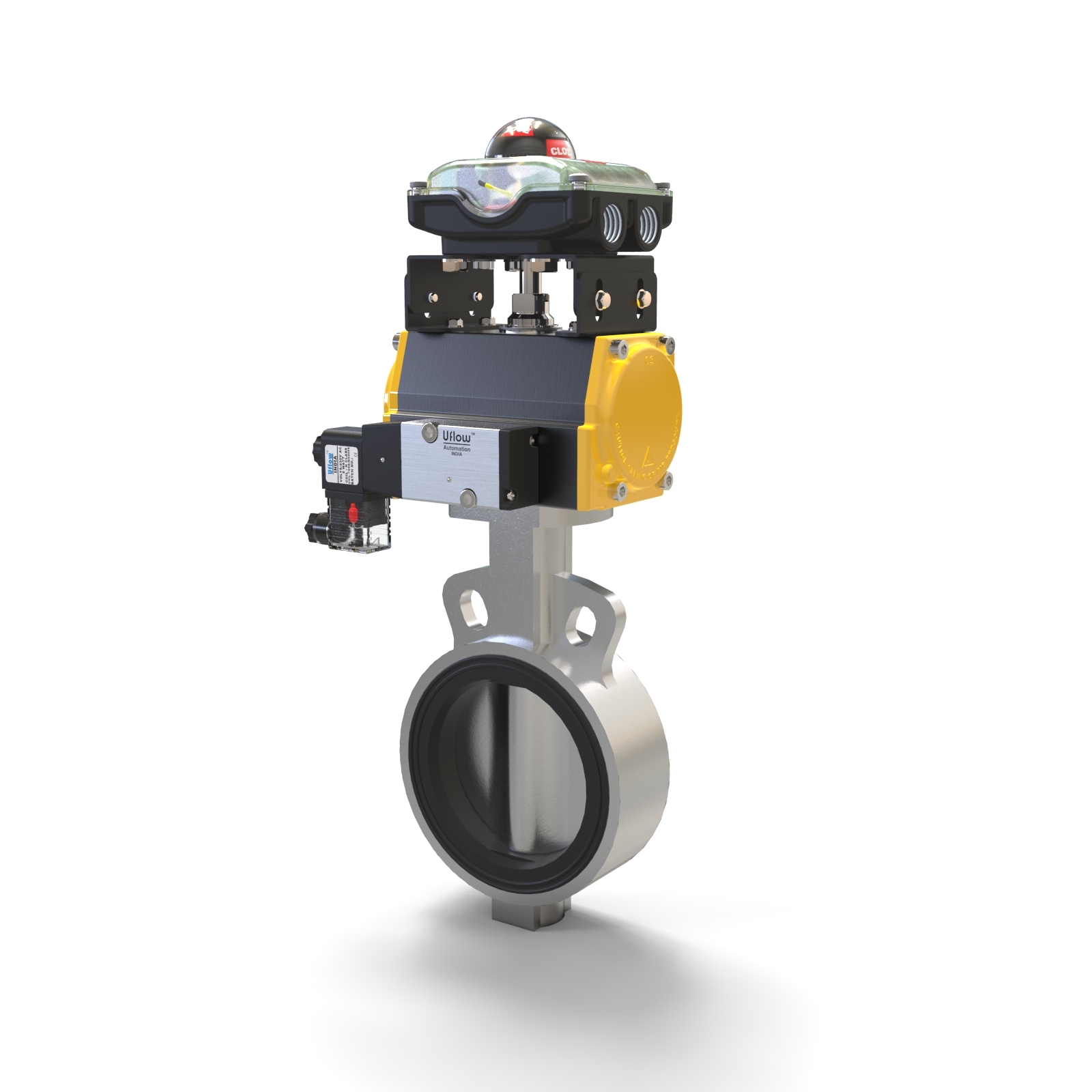 Silver & Black Replaceable Seated Butterfly Valve