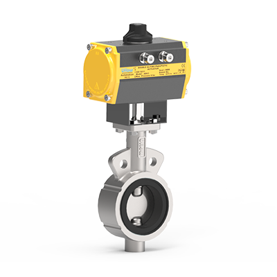 Silver & Black Replaceable Seated Butterfly Valve