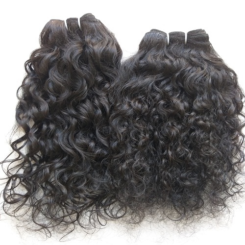 Natural Color Indian Curly Human Hair Weaves
