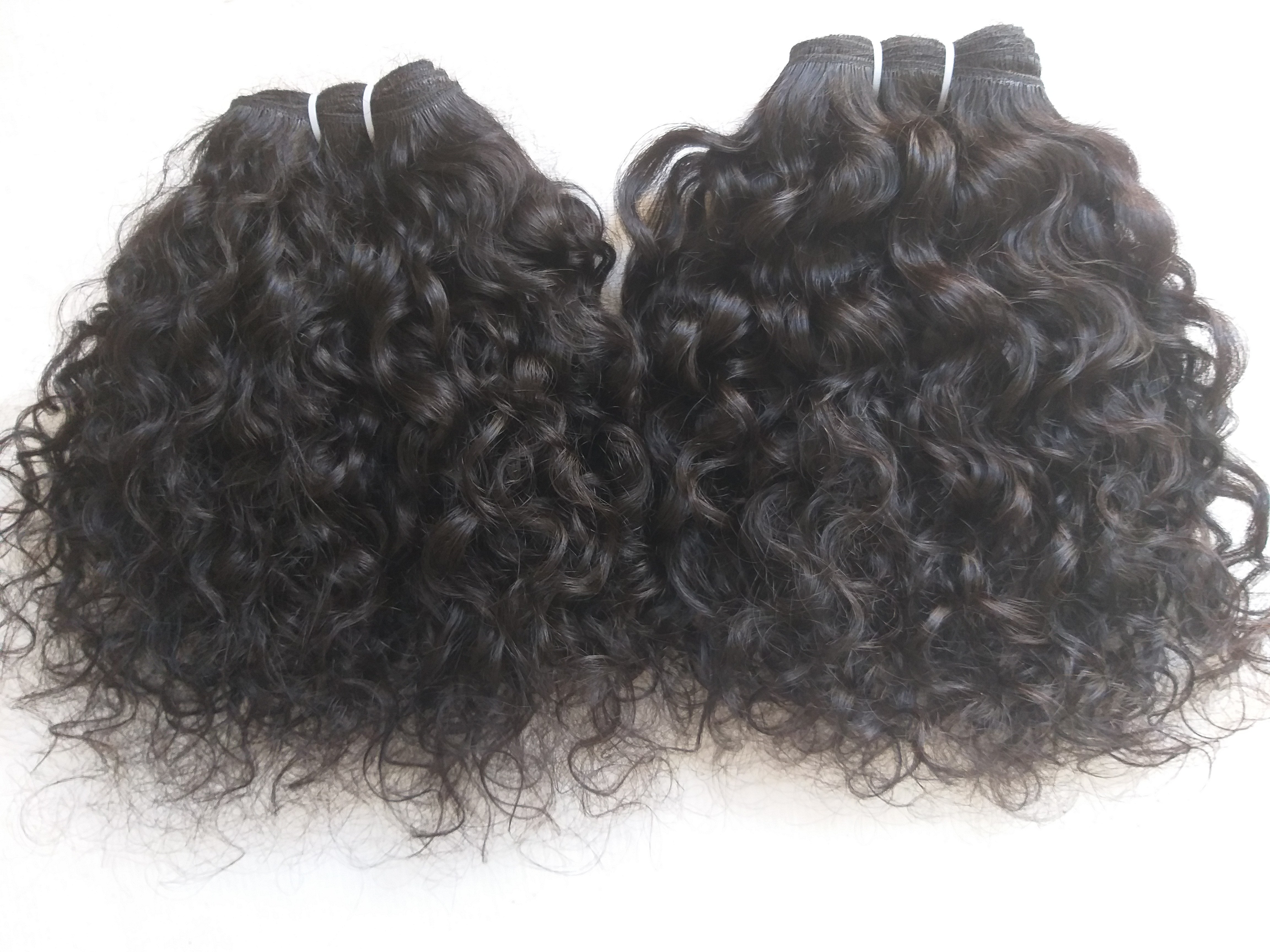 Natural Color Indian Curly Human Hair Weaves