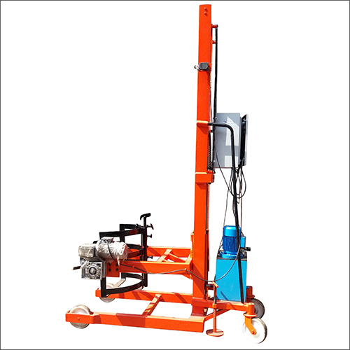 Industrial Drum Lifter Cum Tilter - Steel, 3 Meters Height, 1000 kg Capacity | Electric Motor, 90 Degrees Tilting Angle, Polyurethane Wheels, Emergency Stop Button