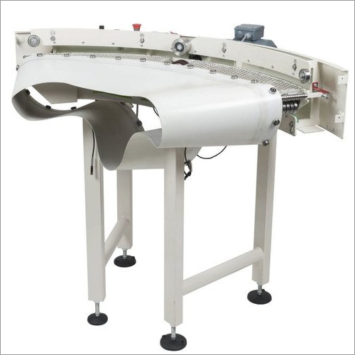 White Mild Steel Curve Conveyor