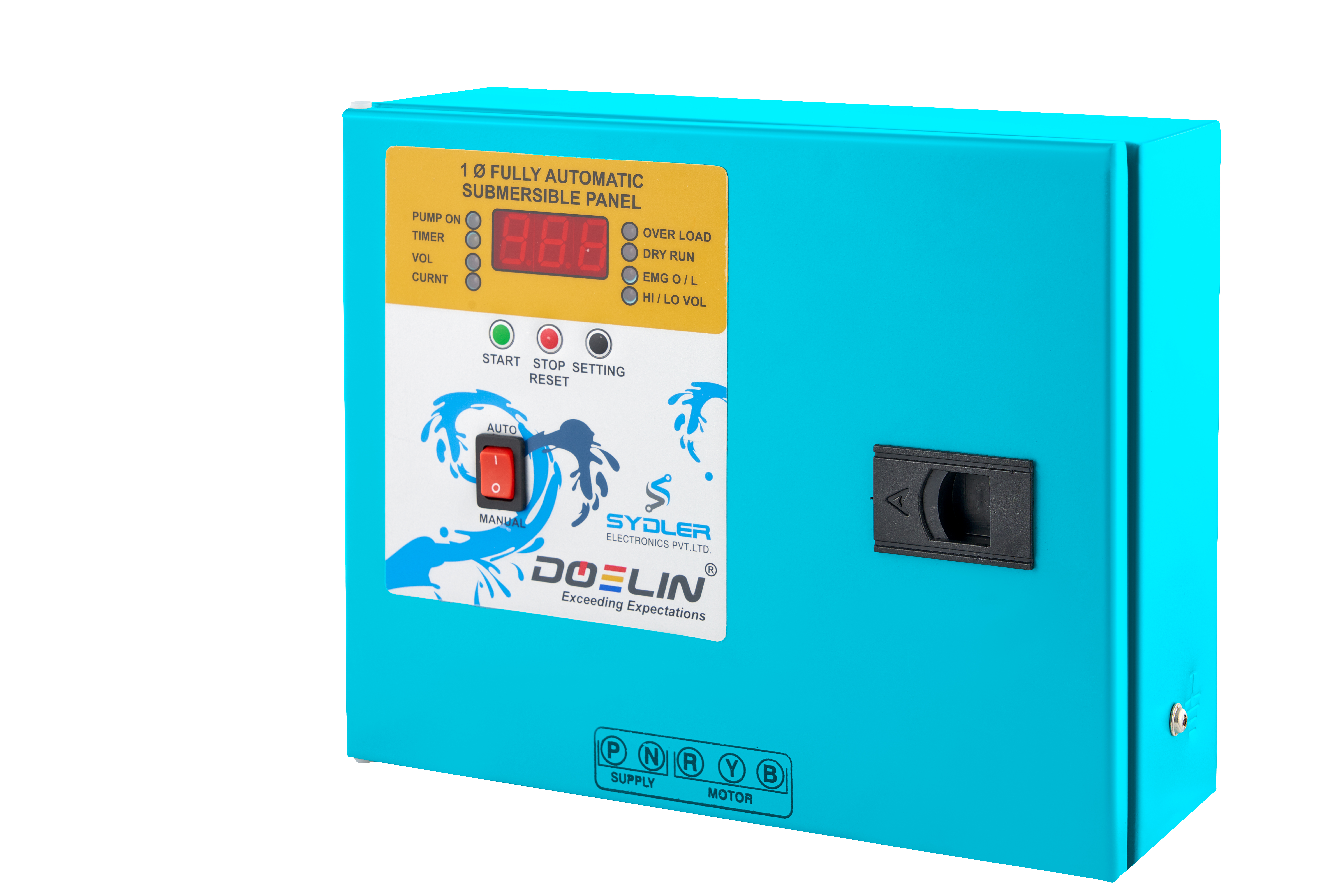Fully Automatic Single Phase Starter Panel - Micro-controller Based Design, 22a Current Capacity | Digital Display, Overload/voltage Protection, Dry Run Safety Features, Easy Mounting, Long Shelf Life