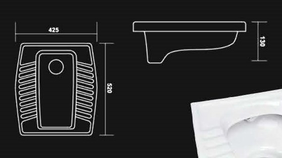 White Eastern Ceramic Squatting Pan Toilet