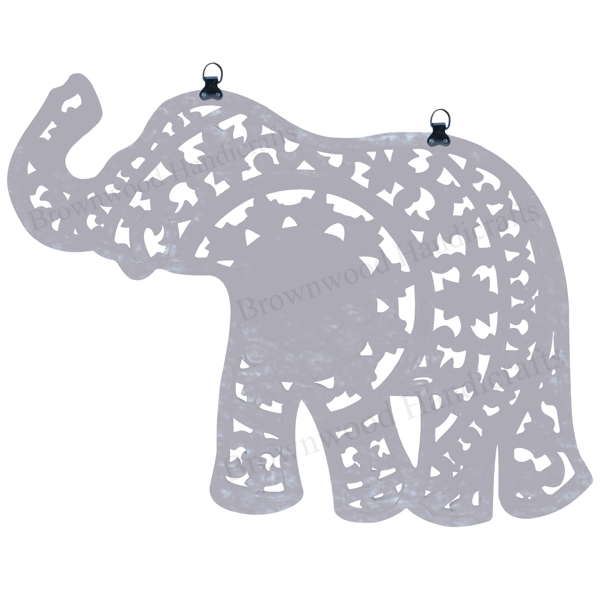 Mdf Carved Wall Panel - Wood Material, 17 X 12 Inch, Burnt White Antique Color | Hand-carved Elephant-shaped Design, Ideal For Amazon Resellers
