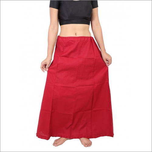 महिलाओं के लिए कॉटन प्लेन लाल रंग का पेटीकोट