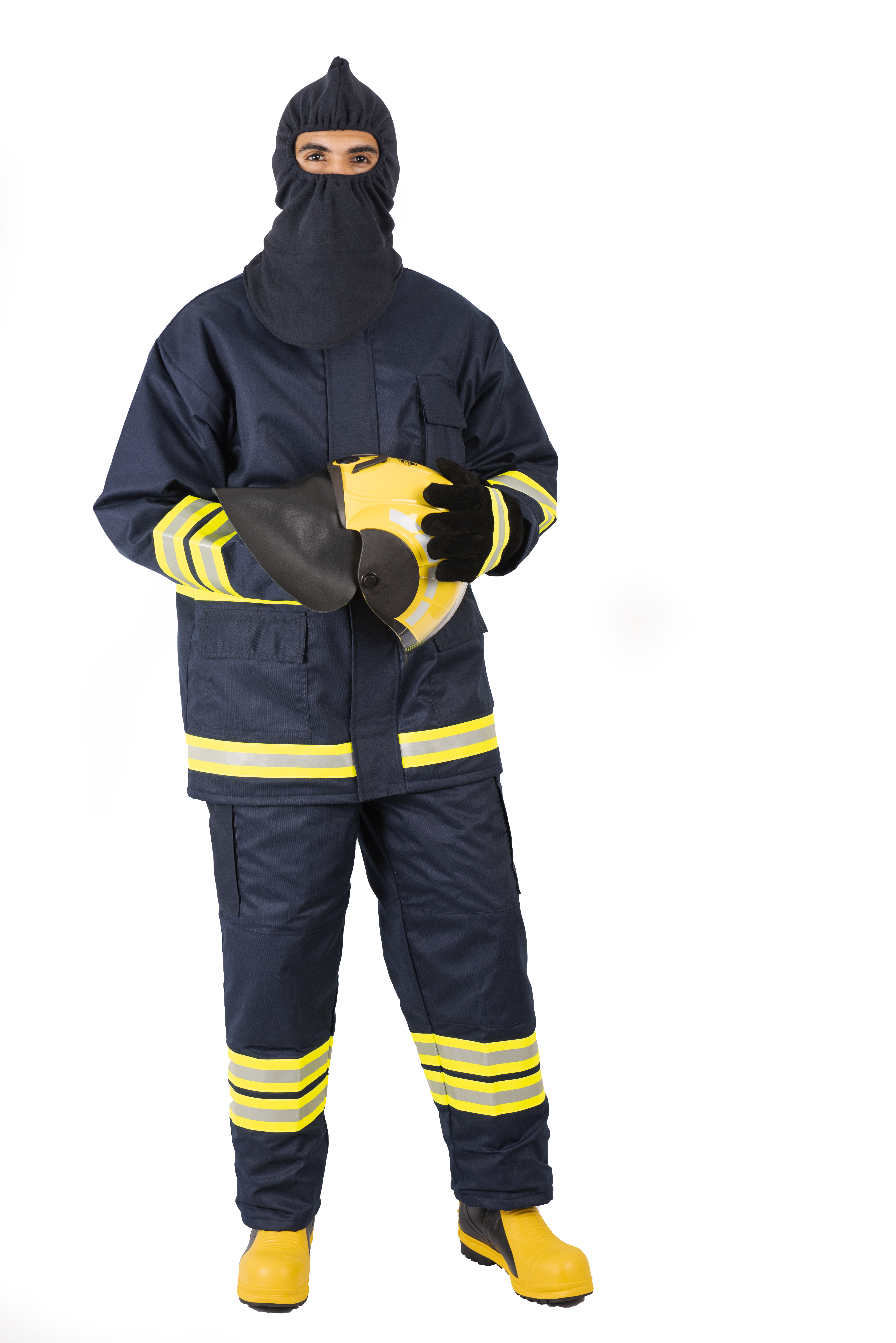 Fire Fighting Suit - Nomex Iiia Material, Sizes S To Xxxl, Navy Blue | Complete Set With Jacket & Trouser, Fire Fighting Hood, Helmet, Gloves, Boots & Bag, 1-year Warranty