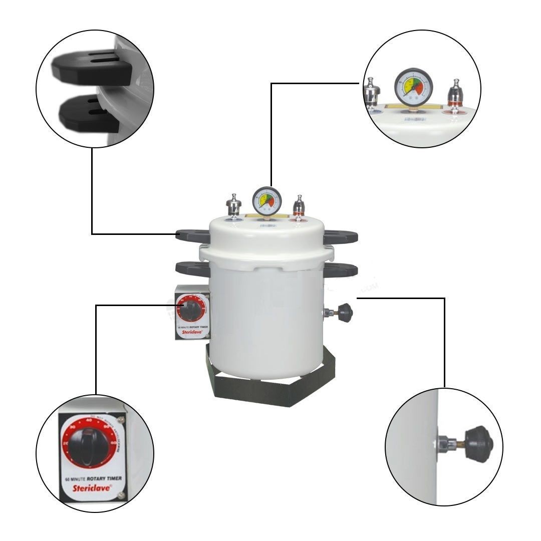 Dental Autoclave - 21x35x56 Inch, Stainless Steel, New Model With Timer For Implant Sterilization