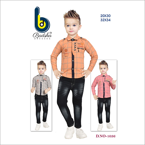 Printed Boys Cotton Shirt And Pant