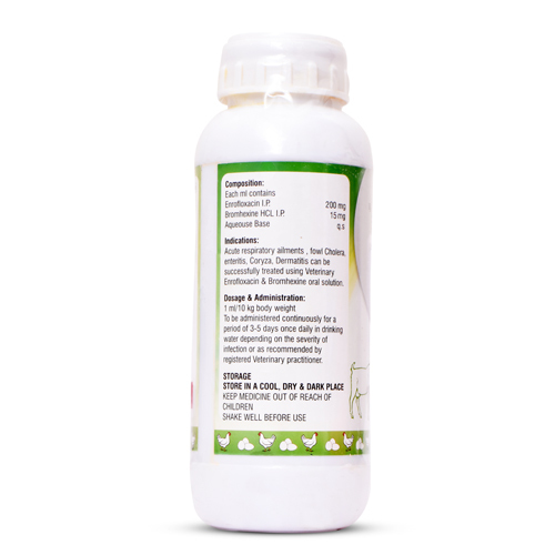 Enrofloxacin And Bromhexine Hcl Oral Solution - Physical Form: Powder