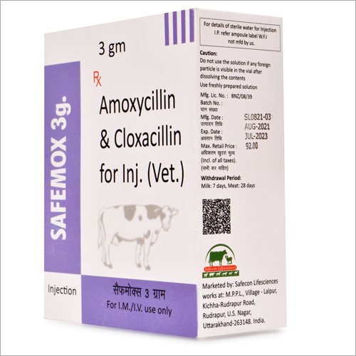 Amoxycillin And Cloxacillin For Inj (Vet) Veterinary Injectables