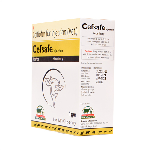 Ceftiofur For Injection Vet - Fast Acting Antibiotic For Bacterial Infections | Veterinary Injectable, Liquid Form, Who And Gmp Certified
