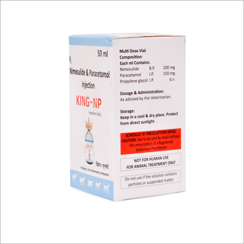 Nimesulide Paracetamol Injection - Antipyretic, Analgesic, Anti-inflammatory Formula, 100 Mg Nimusulide & 150 Mg Paracetamol For Veterinary Use, Cool & Dark Storage Required