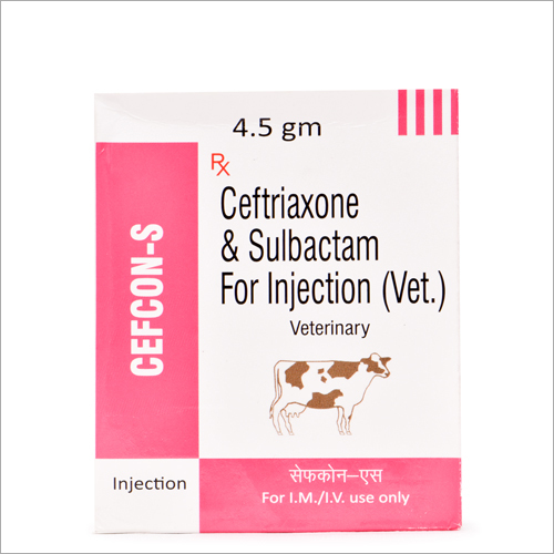 Ceftriaxone & Sulbactam - 3 Gm Ceftriaxone Sodium + 1.5 Gm Sulbactam Liquid Injectable | Veterinary Antibiotic For Small & Big Animals, Who & Gmp Certified