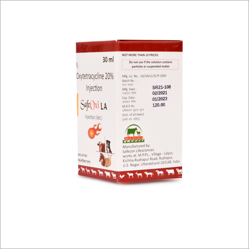 Oxytetracycline 20% Injection - 200mg Antibiotic For Small & Big Animals | Veterinary Injectable Liquid, Who & Gmp Certified, Store Below 25°c