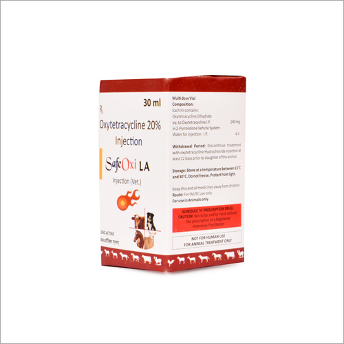 Oxytetracycline 20% Injection - 200mg Antibiotic For Small & Big Animals | Veterinary Injectable Liquid, Who & Gmp Certified, Store Below 25°c