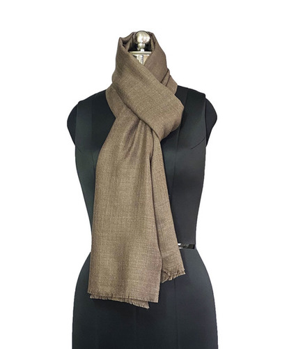 पश्मीना फाइन वूल प्लेन कॉफ़ी ब्राउन यूनिसेक्स स्टोल साइज़: चौड़ाई: 70cm; लंबाई: 100cm