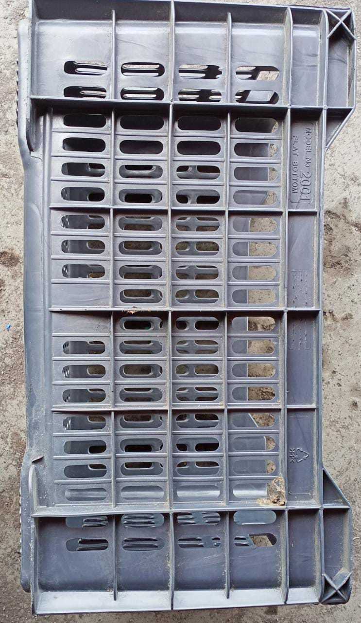 Grey Rita Industries-2001 Flat Bottom Plastic Crates.