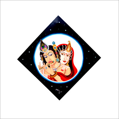 भगवान कृष्ण के कांच के चित्र