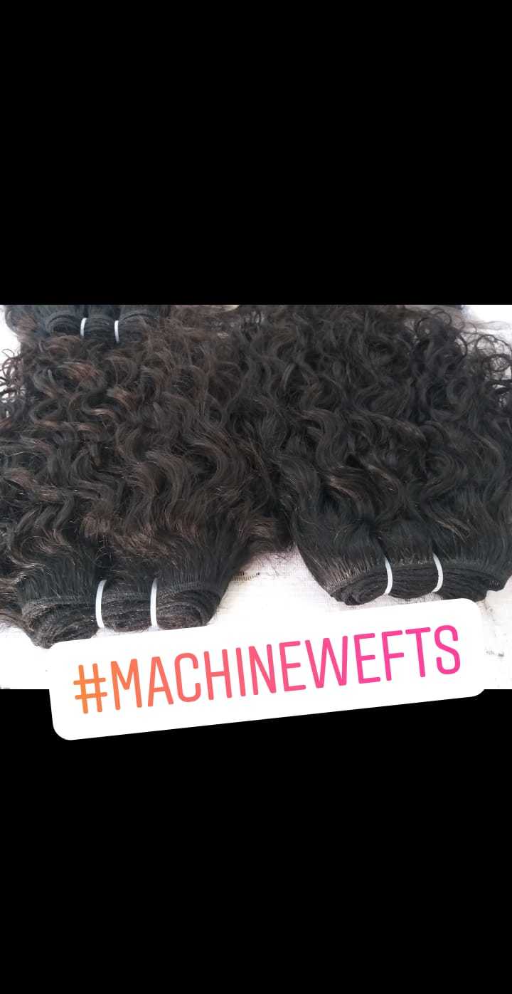 Natural Black Curly Double Weft Human Hair