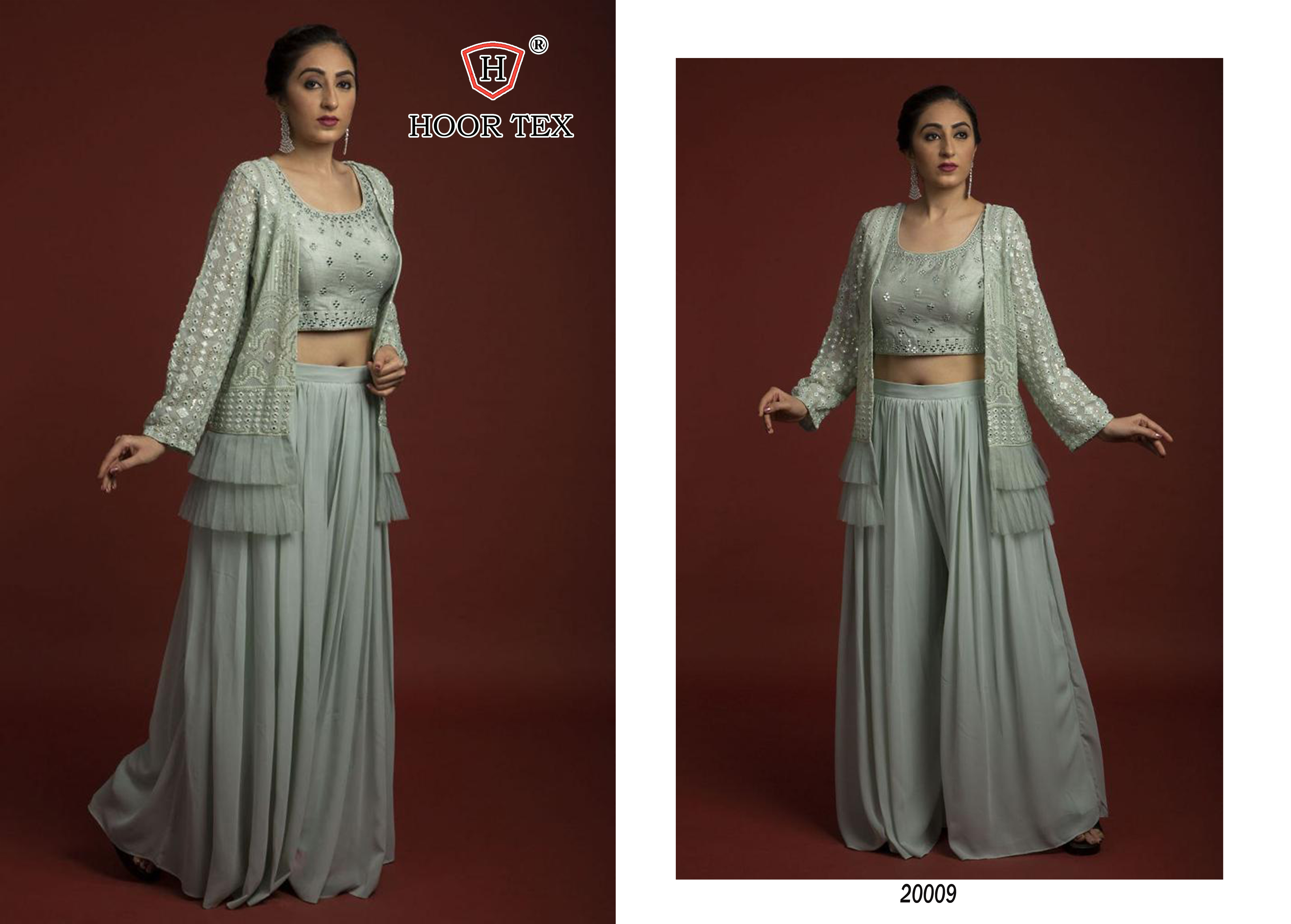 Salwar Kameez - Faux Georgette With Embroidery & Mirror Work | Trendy Plus Size, Full Sleeves, Dry Clean Only, For Sangeet & Festive Occasions