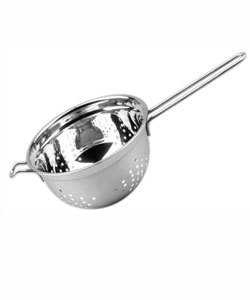 Soup Strainer - Stainless Steel | Medium 8-Inch Diameter, Silver, Ergonomic Long Handle, Corrosion Resistant, Easy-to-Clean, Heat Resistant