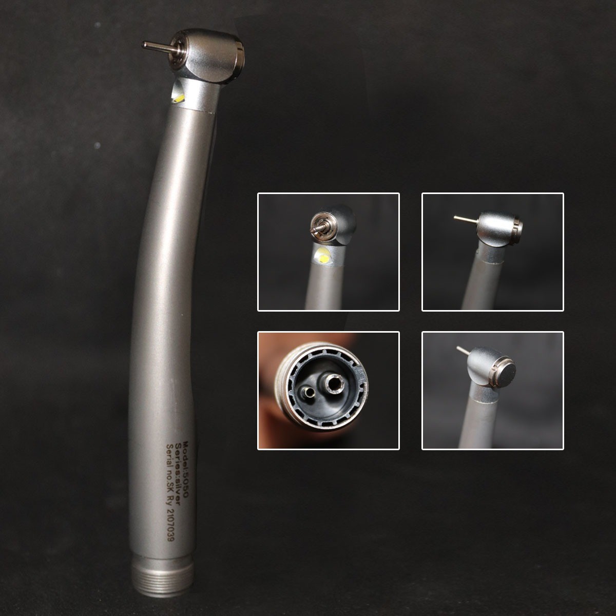 Dentmark Push Button Led Airotor Handpiece - Silver Series 5 Pkt Diamond Bur Box Free Dimension(l*w*h): 24x25x26 Inch (In)