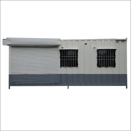 Commercial Portable Cabin - Steel Material, Metal Floor | White And Grey Shop Solution