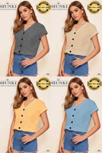 Ladies Dhunki Tops - Heavy Cotton Slub, Size M(36) & XL(40), Colors: 4 Options, Short Sleeves, Designed Neck and Sleeve | Limited Edition, Full Stitched